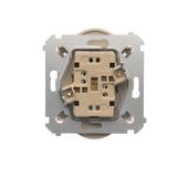Simon 54 Nature Gniazdo wtyczkowe z uziemieniem z przesłonami podwójne do ramek NATURE 16A 250V zaciski śrubowe kremowy DGZ2MZN.01/41 KONTAKT