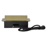 Gniazdo meblowe wpuszczane w blat z płaskim frezowanym rantem i przewodem 1,5m 3x2P+Z (Schuko) mos O