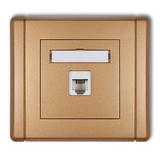 FLEXI Gniazdo telefoniczne pojedyncze 1xRJ11, 4-stykowe, beznarzędziowe złoty metalik