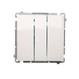 Simon Basic Łącznik potrójny z podświetleniem LED 10A 250V szybkozłączka biały BMW31L.01/11 KONTAKT