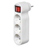 Rozgałęźnik 3x2P+Z z włącznikiem, Schuko, wtyczka górna, biały OR-AE-13254(GS) ORNO