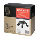 DOA SP 4, oprawa ścienno-sufitowa, GU10 max. 4x50W, IP20, czarna, kwadrat AD-OP-6348BGU10 ORNO
