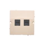 Simon Basic Gniazdo telefoniczne RJ12 podwójne Montaż gniazda na wkręty do puszki beż