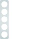 BERKER R.1 Ramka pięciokrotna aluminium/biała 10152174 HAGER