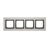Simon 54 Nature Ramka 4-krotna Nature-Metal INOX YANG IP20/IP44* (*IP44-należy zastosować zestaw uszczelek DUN4) DRN4/76 KONTAKT