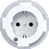R.x Gniazdo SCHUKO z d. kontr. LED biały Berker 41102089 WLS1463WG HAGER