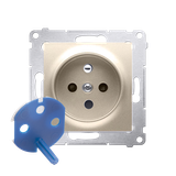 Simon 54 Gniazdo DATA z kluczem uprawniającym 16A z. śrub. złoty mat