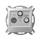 IMPRESJA Gniazdo antenowe RTV-SAT z dwoma wyjściami SAT kolor srebro GPA-Y2S/m/18 OSPEL