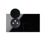 Simon 100 Panel 2-krotny IP44: 1 gniazdo+1 klawisze czarny