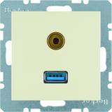 BERKER B.Kwadrat/S.1 Gniazdo USB / 3,5mm Audio krem 3315398982 HAGER