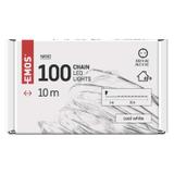 Lampki świąteczne 100LED nano łezki 10m zimna biel srebrny przewód IP44 timer D3AC01 EMOS