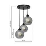 Milagro lampa wisząca Sofia Smoked 3xE27 czarna MLP6583