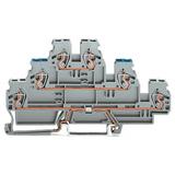 złączka trzypiętrowa ekran/N/L 2,5 mm2 szara /50szt./ WAGO
