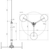 Iglica odgromowa 50 na rurze izolacyjnej ze statywem, zestaw do HVI light, wys. 2900 mm