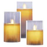 Świece świąteczne woskowe w szkle 100 LED 3 szt 6x AA ciepła biel IP20 timer DCCW05 EMOS