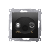 Simon 54 Gniazdo TV-DATA. Dwa porty wyjściowe typu ''F'' . Częstotliwość dla wejścia 5-1000 MHz czarny DAD1.01/49 KONTAKT