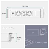 INCARA: MULTILINK - 3X2P+Z / USB A+C - 2,0 M-BIAŁY, Legrand
