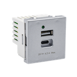 Simon CONNECT TSC-K126G-8 USB ładowarka K45 (45x45) gniazdo typ A+C 5V/4,1A; a