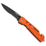 Nóż składany z blokadą, z ostrzem do pasów