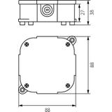 VP-74 Puszka n/t 88x88x40mm IP44 400V Z-ac. biała VP 074-51 61.175 OPATÓWEK
