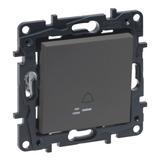 Niloe Step - przycisk pojedynczy 6 A podświetlany z symbolem dzwonka- kolor stalowy, Legrand