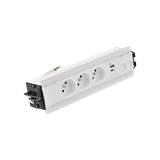 SIMON 480 TS48-530E30BK0-33 Indesk 3 gn. typ E + ładow. USB A+C i płytka dla 2 złączy RJ45 keystone;