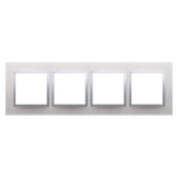 Simon 54 Nature Ramka 4-krotna Nature-Metal INOX KLASYCZNY IP20/IP44* (*IP44-należy zastosować zestaw uszczelek DUN4) DRN4/77 KONTAKT