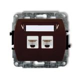TREND Mechanizm gniazda komputerowego podwójnego 2xRJ45, kat. 5e, 8-stykowy brązowy