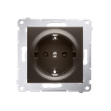 Simon 54 Gniazdo Schuko z przesłonami 16A z. śrub. brąz mat