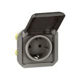 NOWE PLEXO - GN. SCHUKO 2P+Z ZACISKI AUTO MECHANIZM 16 A-250V ANTRACYT 069871L LEGRAND