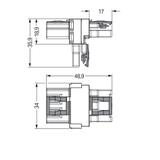 WINSTA rozgałęźnik typu T 3-torowy 1 x wtyk / 2 x gniazdo szary
