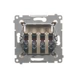 Simon 54 Gniazdo głośnikowe 4-krotne Przekrój przewodów dla wejścia i wyjścia 25 mm2 złoty mat