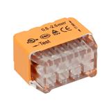 Złączka instalacyjna wciskana 8-przewodowa; Dwurzędowa; Na drut 0,75-2,5mm2; IEC 300V/24A; 10 szt. O