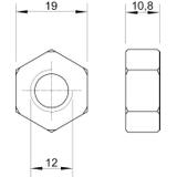 DIN 934, NAKRĘTKA SZEŚC.M12 STAL OC.GAL.