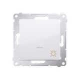 Simon 54 Przycisk „światło” z podświetleniem LED 16A z. śrub. biały