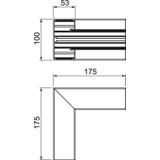 GA-IS53100EL, Naroże wewnętrzne, stałe, Alu