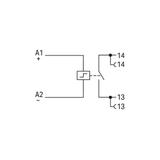 Moduł przekaźnika implusowego nominalne napięcie wejściowe 24V DC 1 zestyk zwierny graniczny prąd stały 16A sygnalizacja statusu czerwony szerokość 18mm 2,50mm2 szary 789-571 WAGO