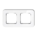 ICON Ramka uniwersalna podwójna zaokrąglona - efekt szkła (ramka: biała; spód: grafitowy mat) biały