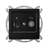 AS Gniazdo RTV przelotowe 14-dB - kolor czarny metalik