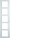 BERKER B.7 Ramka pięciokrotna aluminium/biała mat 10156914 HAGER