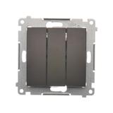Simon 54 Łącznik potrójny z podświetleniem LED 10A 250V szybkozłączka brąz mat DW31L.01/46 KONTAKT