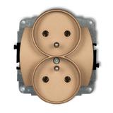 TREND Mechanizm gniazda podwójnego do ramki poziomej z uziemieniem 2x(2P+Z) (przesłony torów prądowy