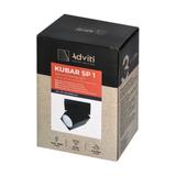 KUBAR SP 1, oprawa ścienno-sufitowa, GU10 max. 35W, IP20, czarna