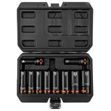 Nasadki udarowe 1/2", 10-24 mm, zestaw 10 szt., CrMo