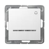 IMPRESJA Przycisk zwierny /dzwonek/ z podświetleniem pomarańczowym kolor biały ŁP-6YS/m/00 OSPEL