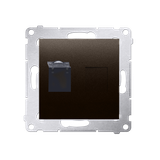 Simon 54 Gniazdo komputerowe pojedyncze RJ45 kategoria 6 z przesłoną przeciwkurzową brąz mat