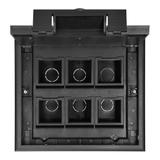 Puszka podłogowa na gniazda modułowe 6 x 45x45mm lub 12 x 22,5x45mm, pokrywa: plastik, czarna