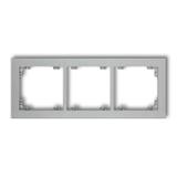 DECO Ramka potrójna z tworzywa srebrny metalik 7DR-3 KARLIK