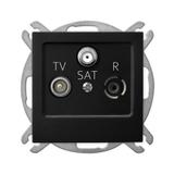 AS Gniazdo RTV-SAT końcowe - kolor czarny metalik