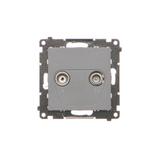 Simon 55 Gniazdo antenowe R-TV przelotowe 10dB 1x Wejście: 5÷862 MHz Grafitowy mat